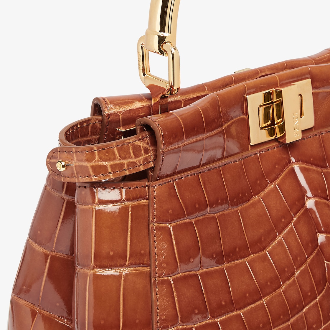 FENDI Peekaboo Mini Brown crocodile leather bag - Image 2
